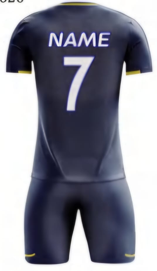 Dunkelblau/Gelb Einfarbig Hinten