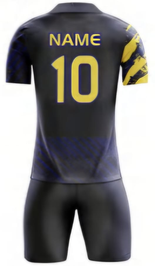 Dunkelblau/Gelb Pinsel Hinten