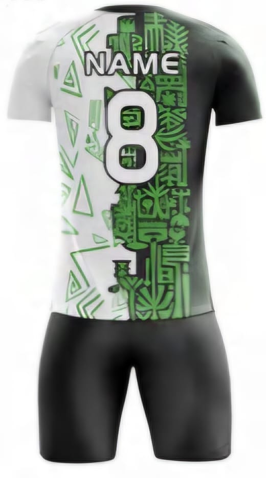 Grün/Weiß Mehrfarbig Hinten