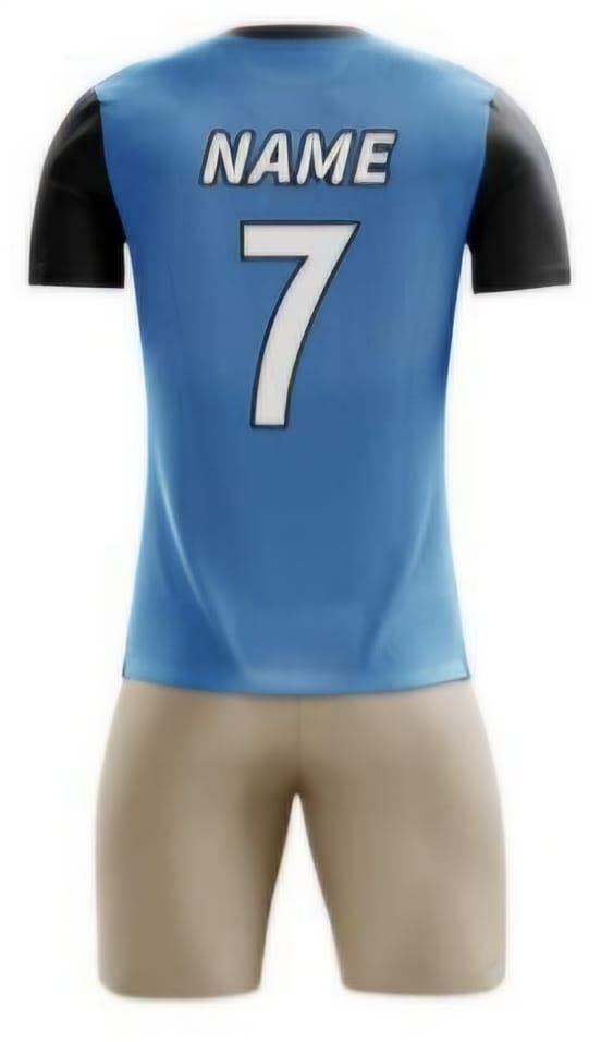 Hellblau/Schwarz Streifen Hinten