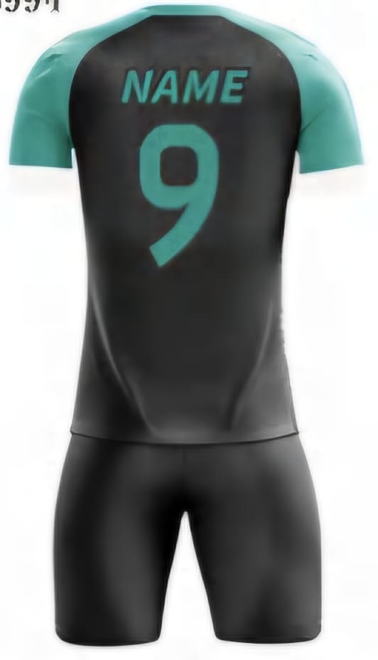 Türkis/Schwarz Streifen Hinten