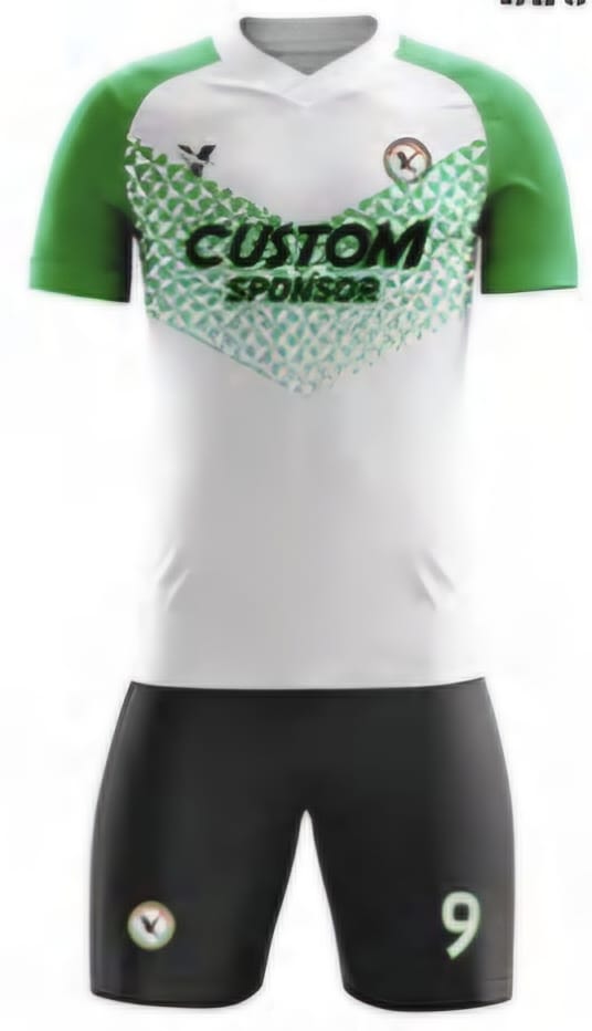 Weiß/Grün Einfarbig Hinten