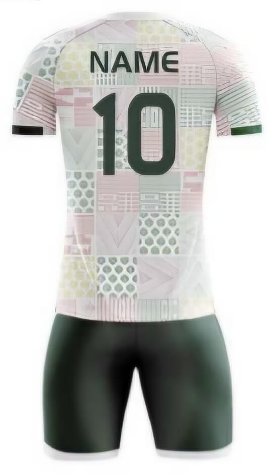 Weiß/Grün Patchwork Hinten