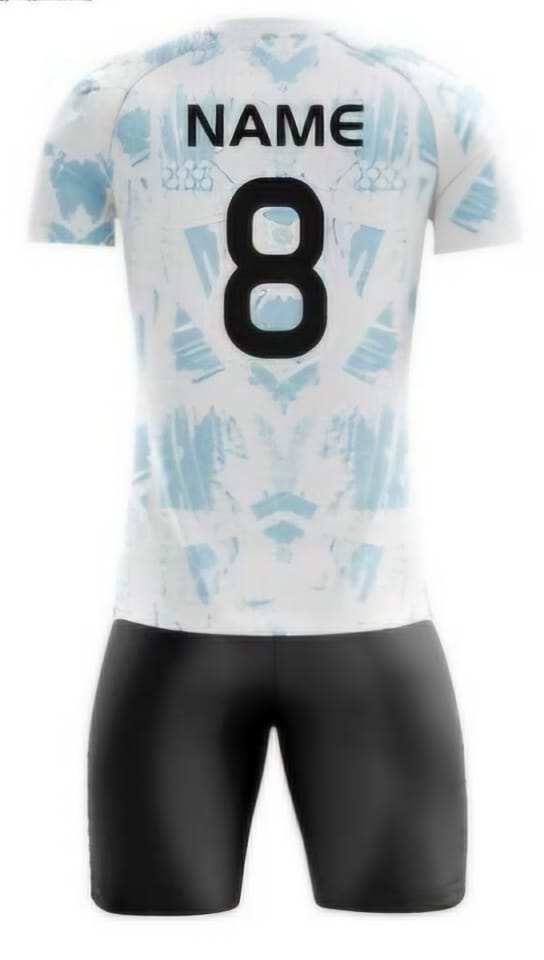 Weiß/Hellblau Batik Hinten